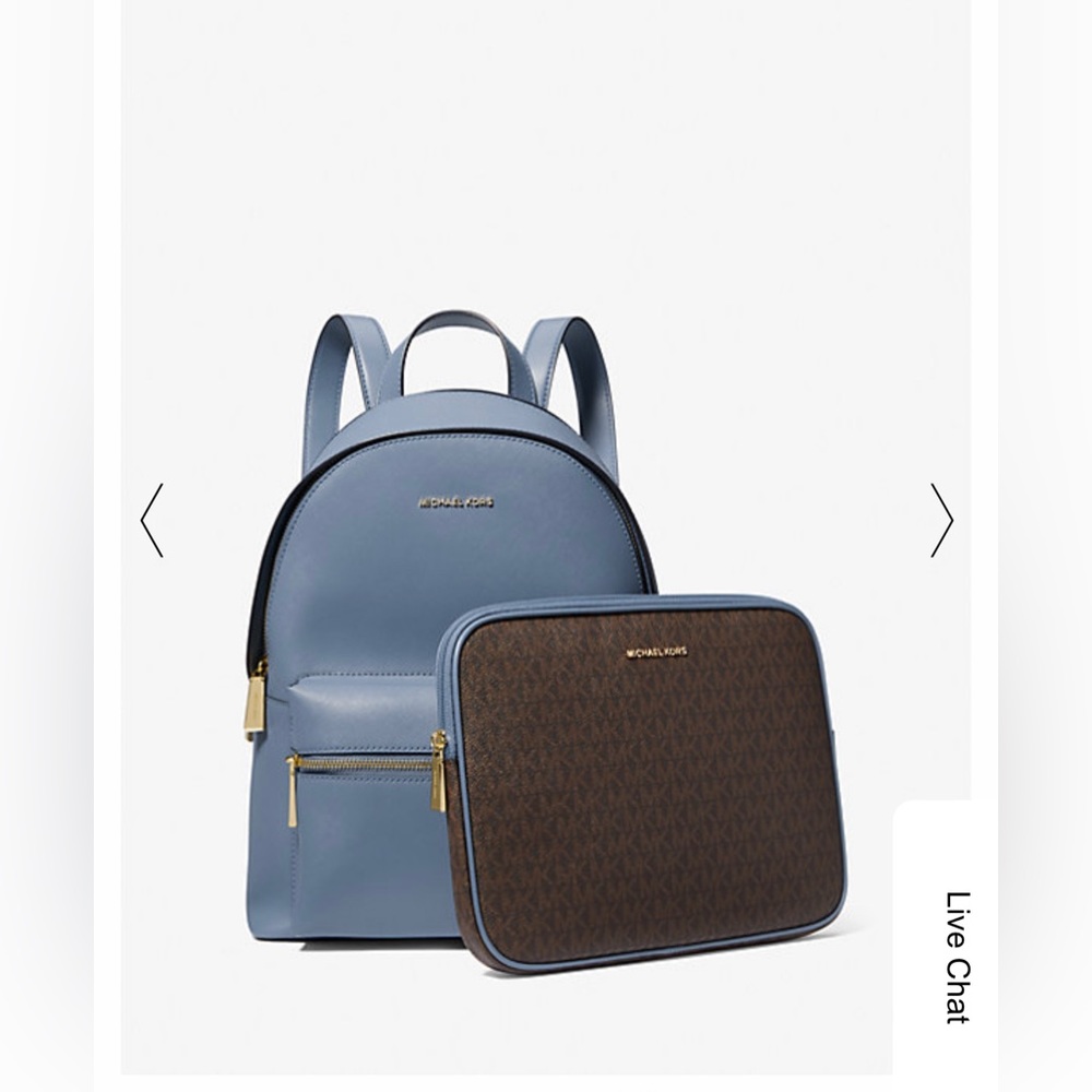 NWT! Michael Kors Sally Medium Saffiano Leather 2-In-1 Backpack with print case